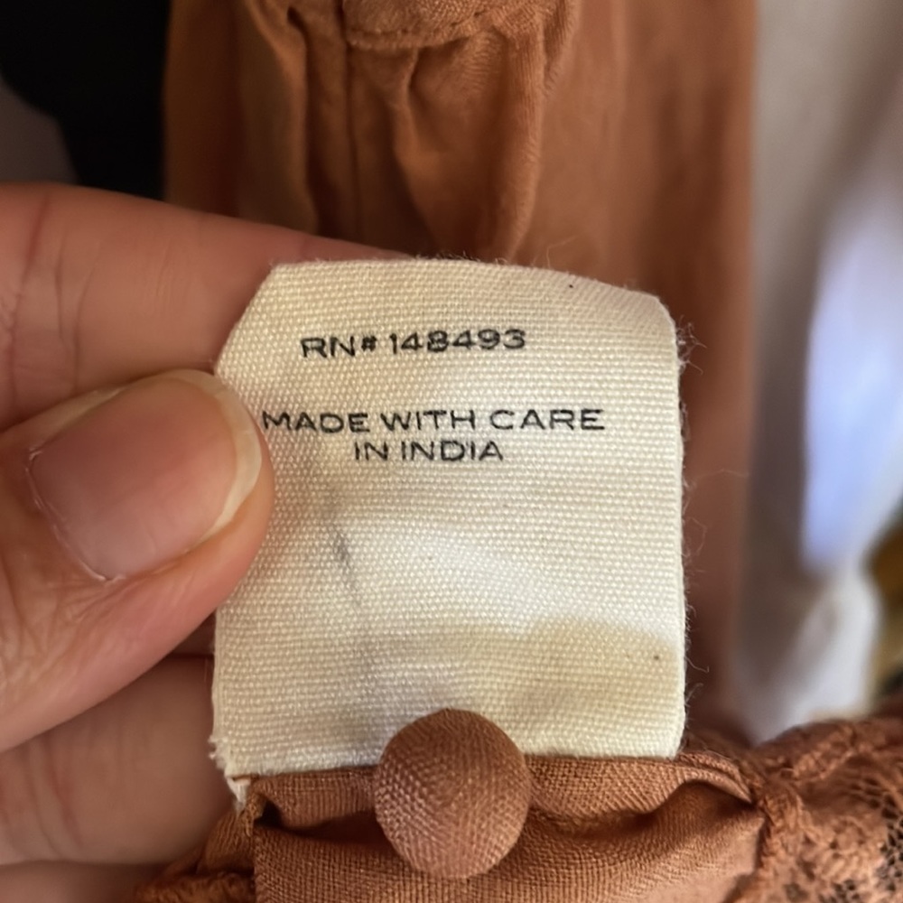 Doen Rust Brown Ruffled Midi Dress - Picture 8 of 12